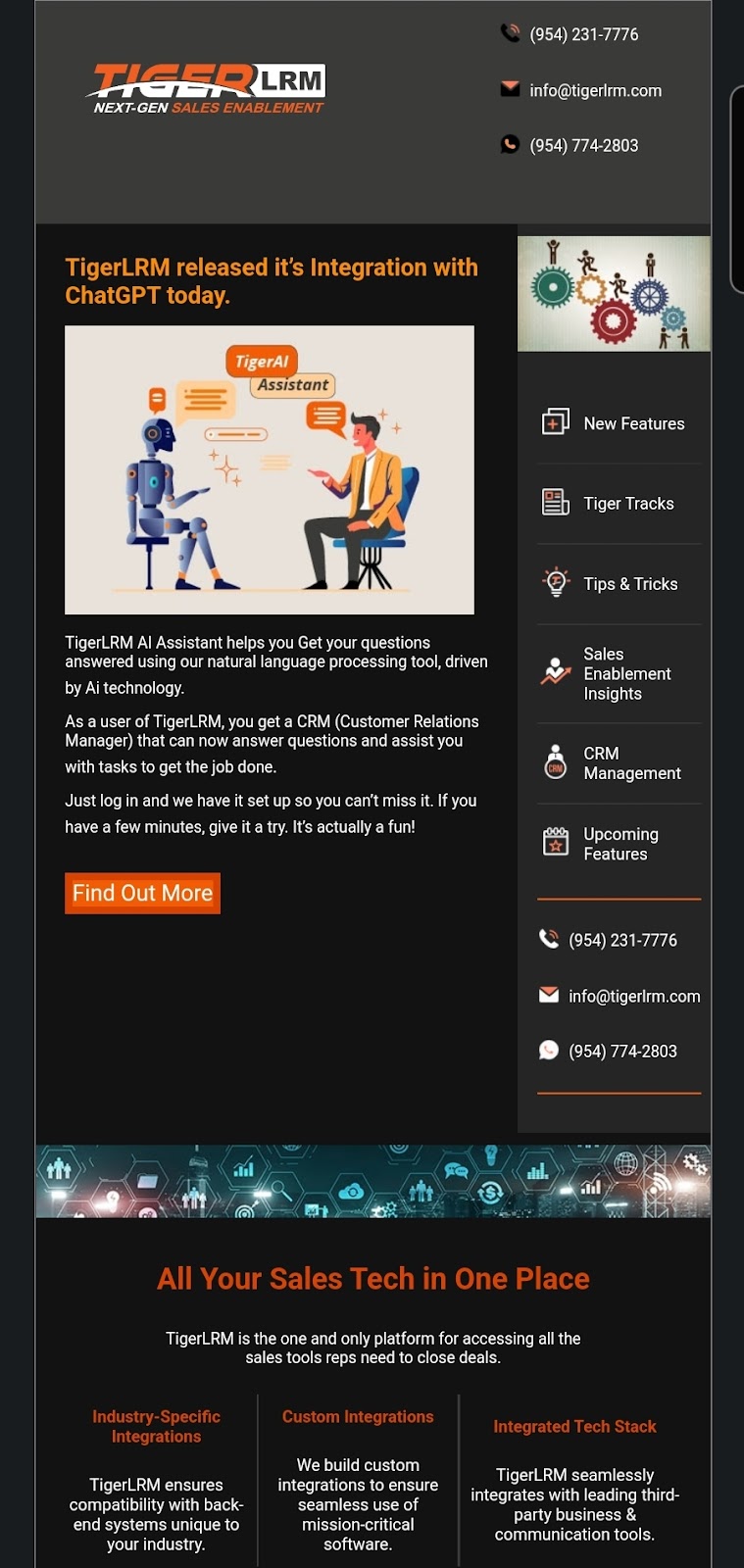 An email from TigerLRM An email from TigerLRM