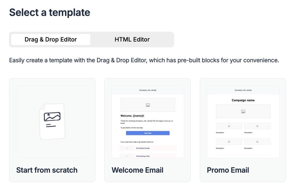 This is an image showing the Mailtrap email templates