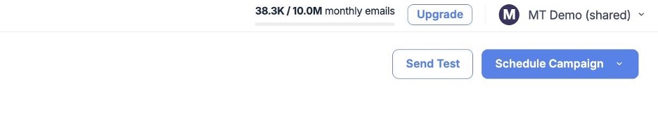 This is an image of the Mailtrap send test email button