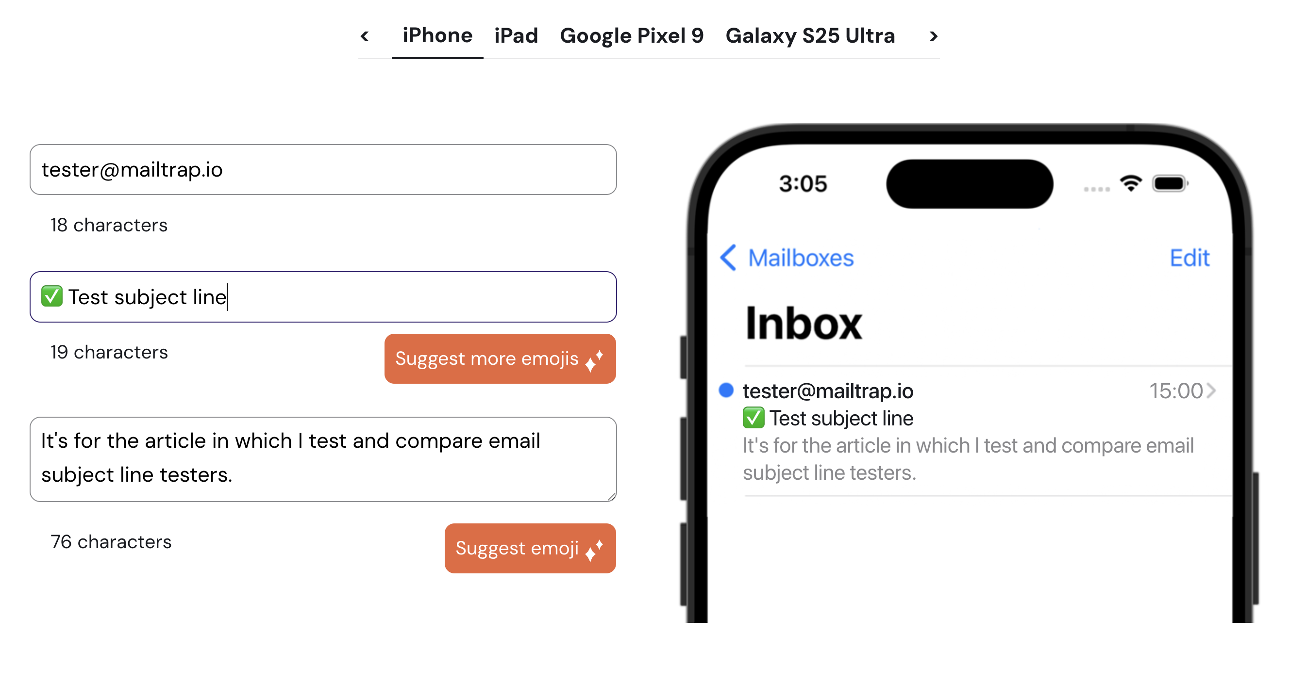 subject line tester by email tool tester