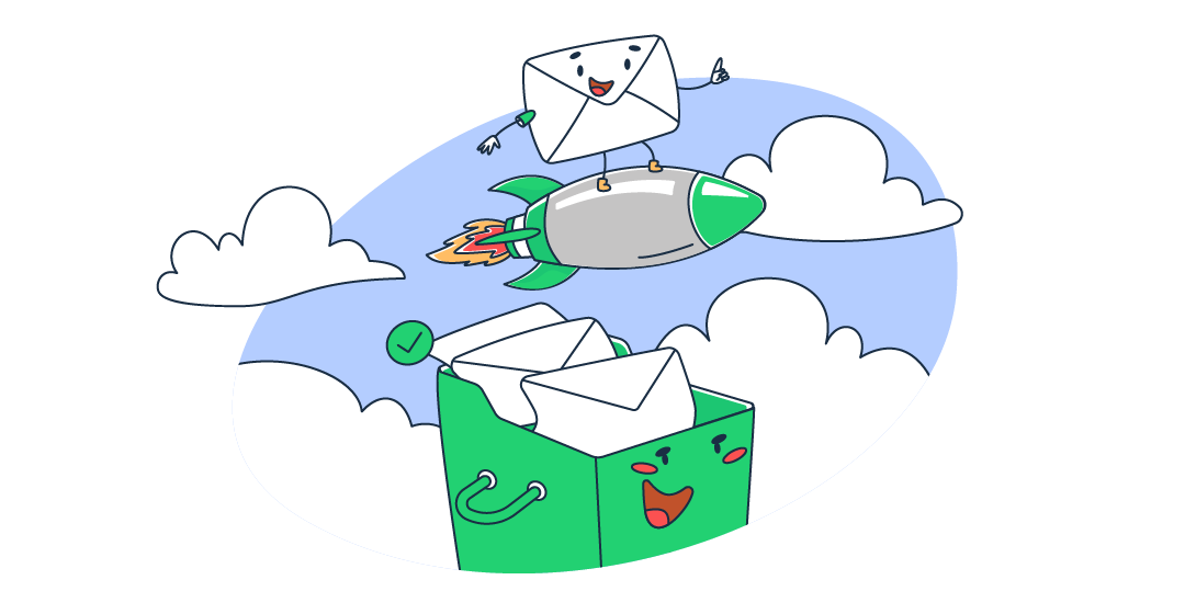 This is a symbolic graphic representation of best email marketing examples for an article that covers the topic in detail.