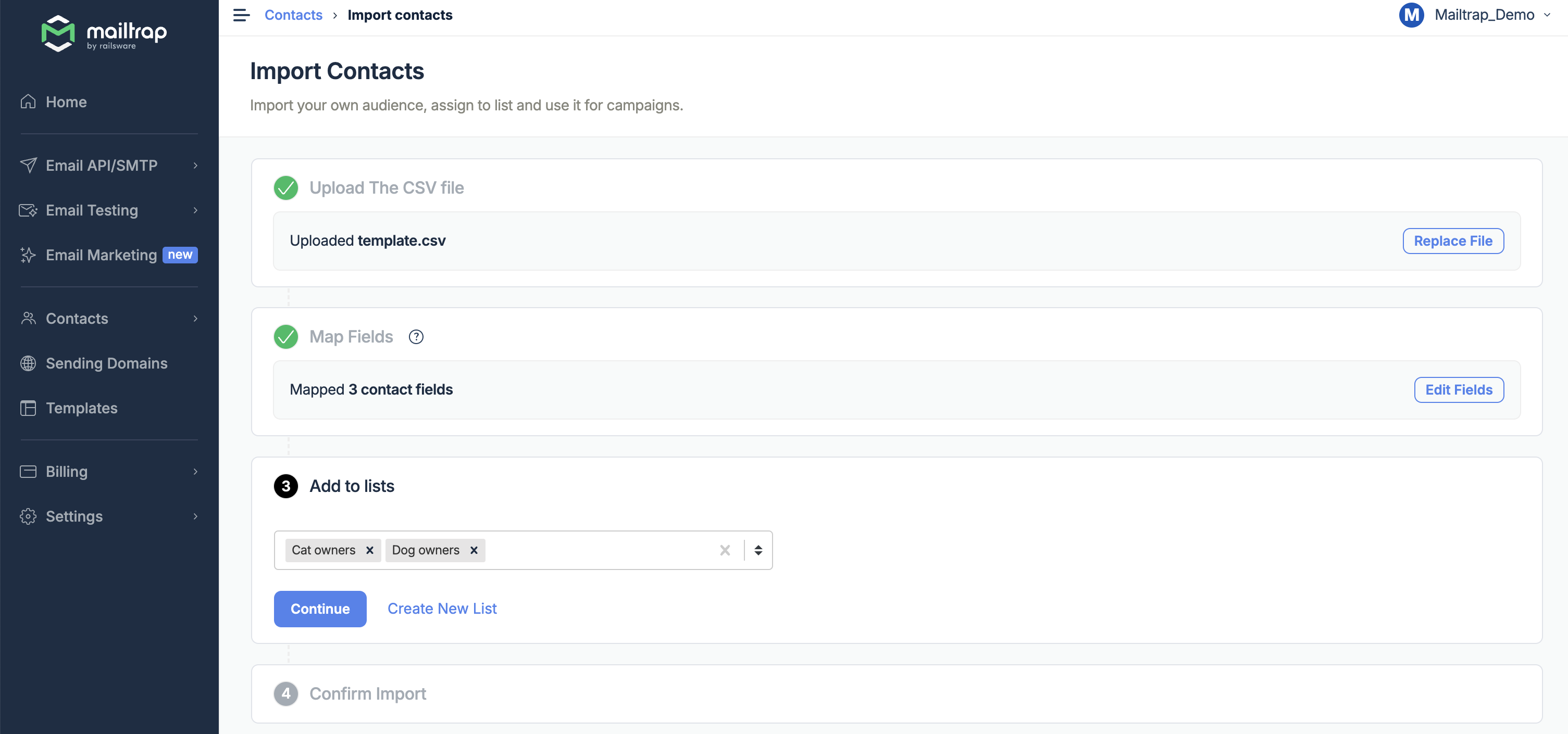 Adding contacts to lists: Cat owners and dog owners