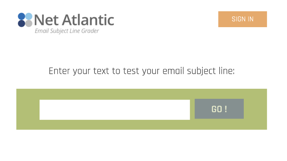 This is an image showing Email Subject Line Grader input