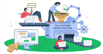 This is a symbolic graphic representation of data-driven email marketing for an article that covers the topic in detail