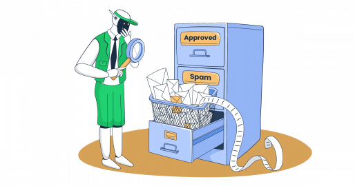 This graphic is a symbolic representation of an email marketing audit for an article that covers the topic in detail.