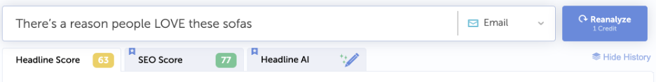 This is an image showing the Headline Analyzer by CoSchedule tabs