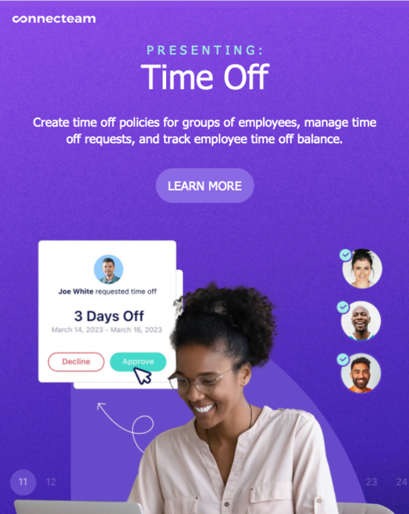 An email from Connecteam An email from Connecteam