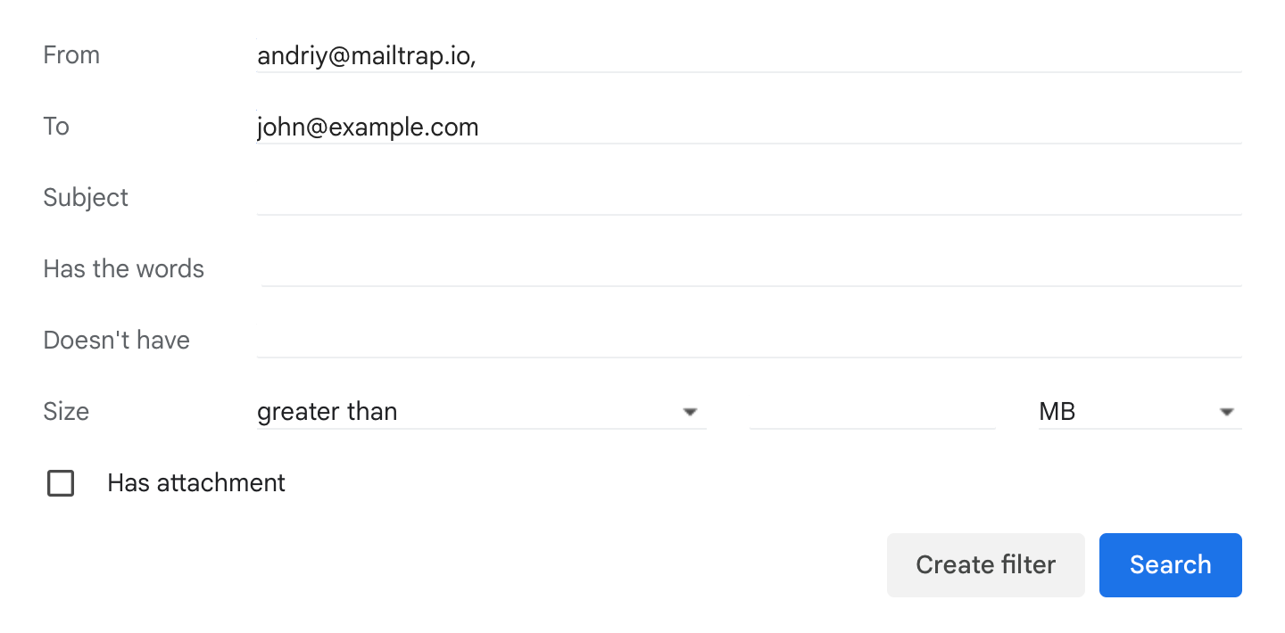 Creating the filter parameters