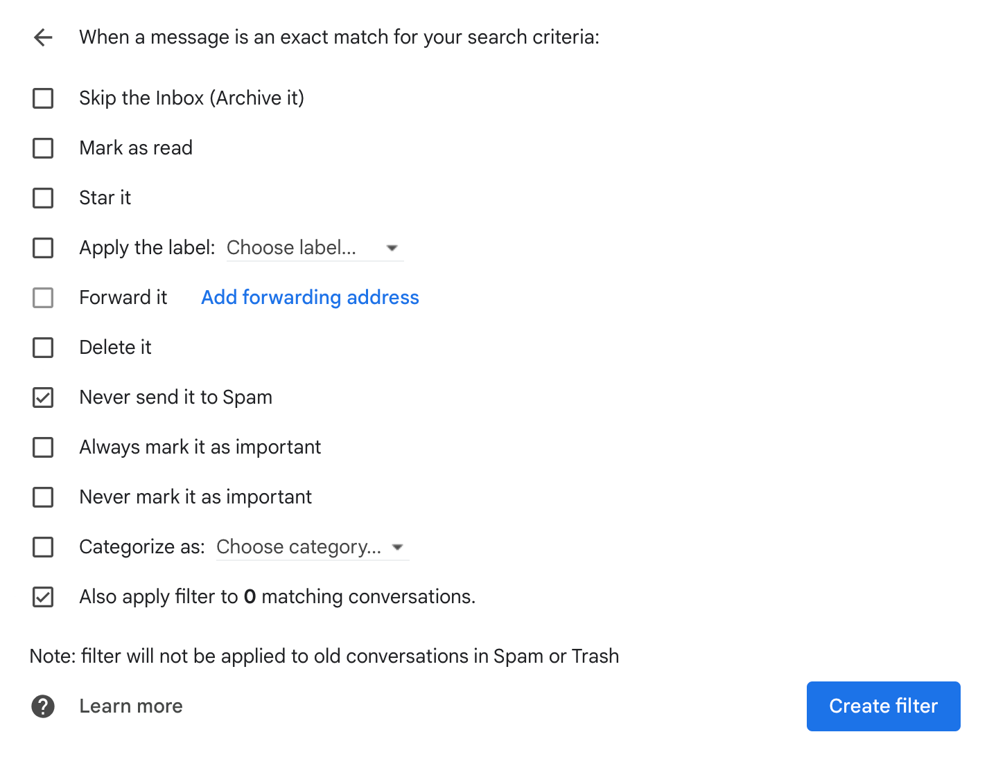 Adding the contact to the whitelist