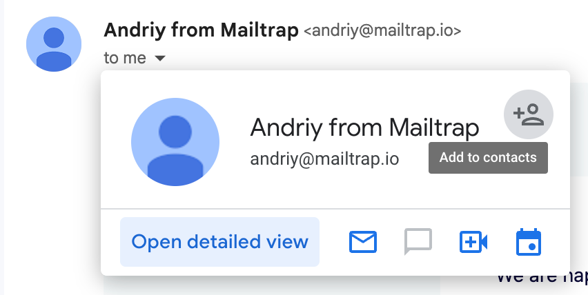 Adding a sender to the contacts lists to prevent their emails from going to spam