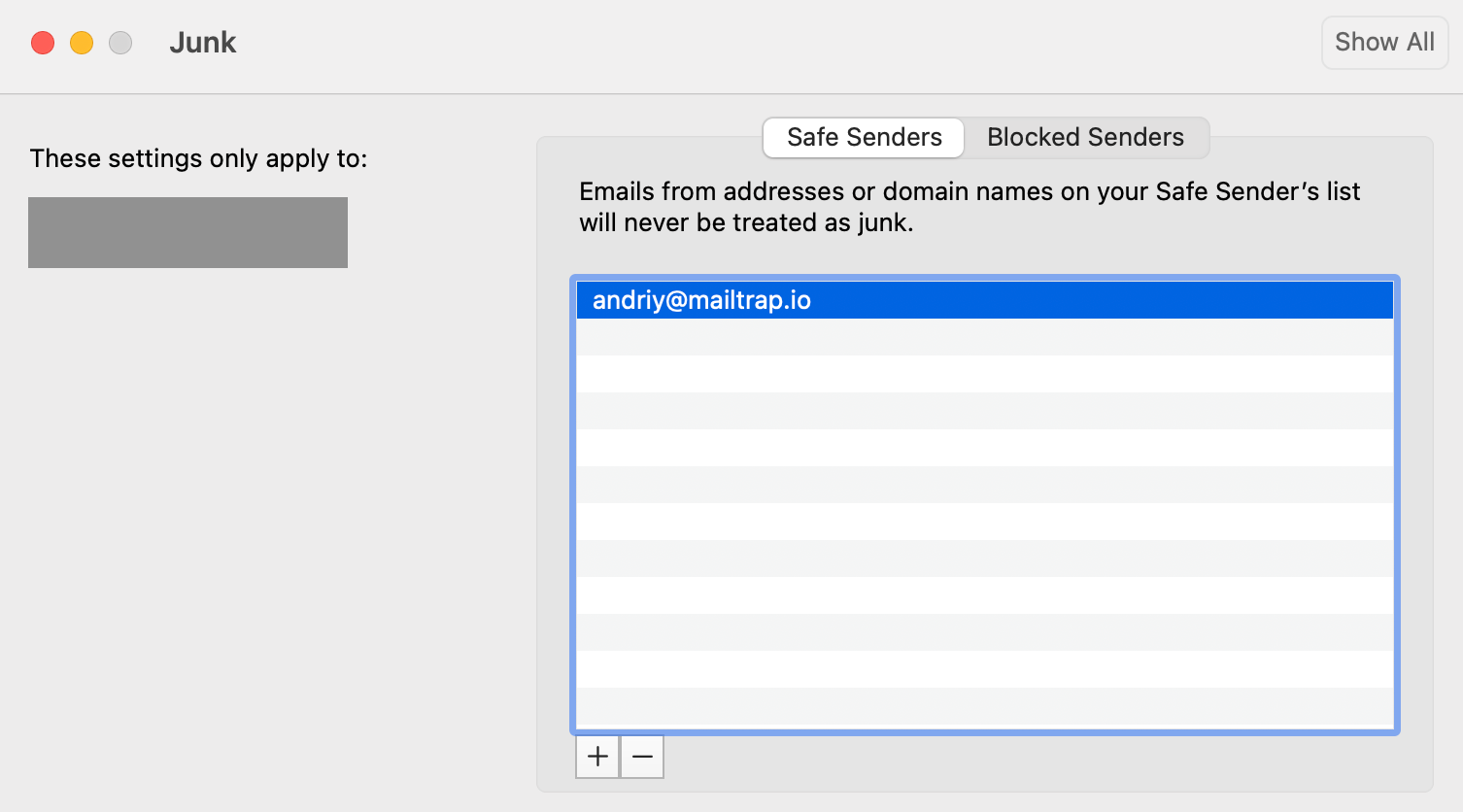 Adding contacts to safe senders in Outlook app