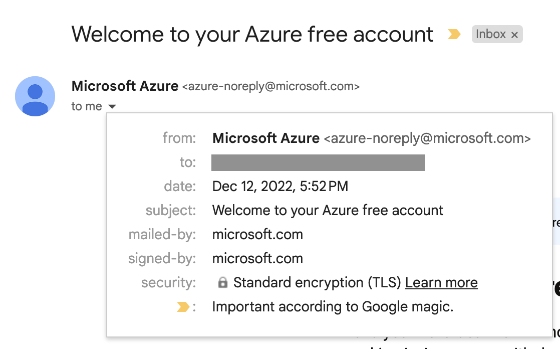 Microsoft Azure no-reply email address